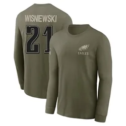 Cole Wisniewski Philadelphia Eagles Men's Olive 2025 Salute to Service Sideline Long Sleeve T-Shirt