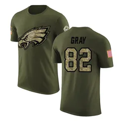 Danny Gray Philadelphia Eagles Men's Legend Gray Olive Salute to Service T-Shirt