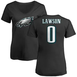 Deontae Lawson Philadelphia Eagles Women's Black Name & Number Logo Slim Fit T-Shirt -