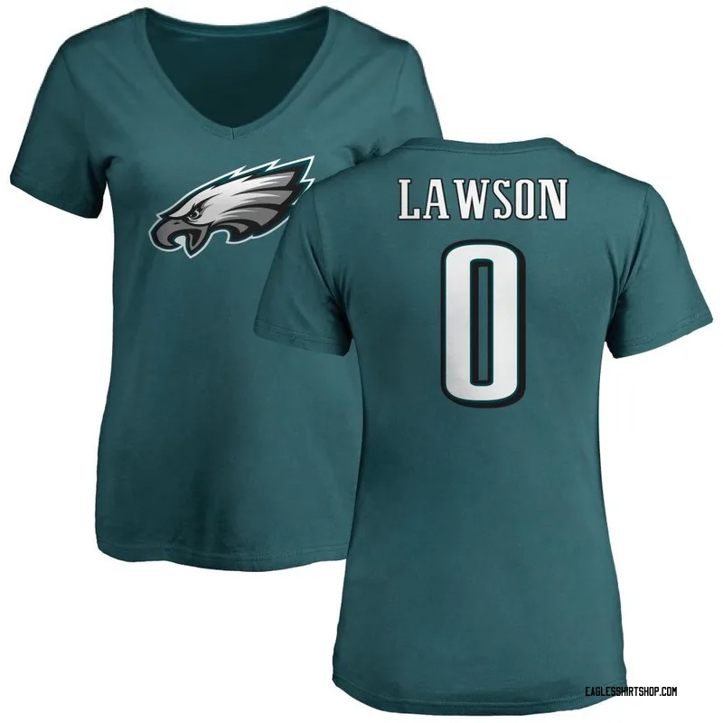Deontae Lawson Philadelphia Eagles Women's Green Name & Number Logo Slim Fit T-Shirt -