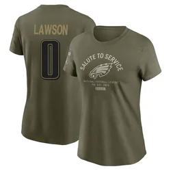 Deontae Lawson Philadelphia Eagles Women's Olive 2025 Salute to Service Sideline T-Shirt