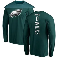 Dontayvion Wicks Philadelphia Eagles Men's Green Backer Long Sleeve T-Shirt -