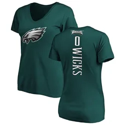 Dontayvion Wicks Philadelphia Eagles Women's Green Backer Slim Fit T-Shirt -