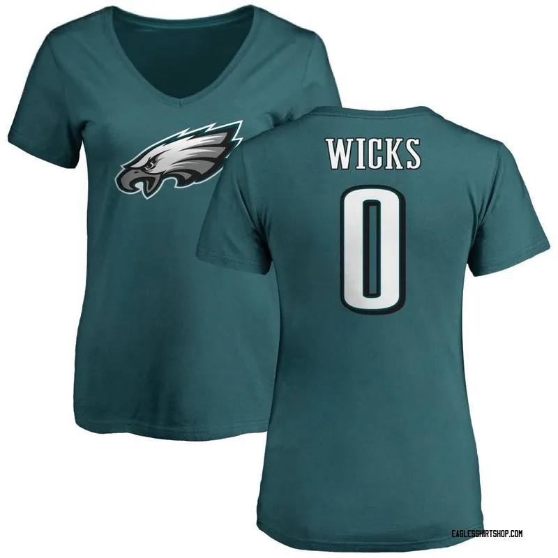 Dontayvion Wicks Philadelphia Eagles Women's Green Name & Number Logo Slim Fit T-Shirt -