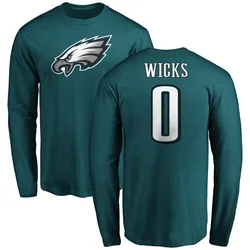 Dontayvion Wicks Philadelphia Eagles Youth Green Name & Number Logo Long Sleeve T-Shirt -