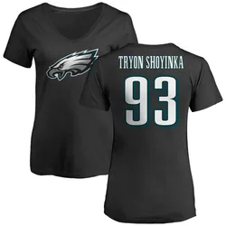 Joe Tryon-Shoyinka Philadelphia Eagles Women's Black Name & Number Logo Slim Fit T-Shirt -