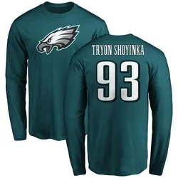 Joe Tryon-Shoyinka Philadelphia Eagles Youth Green Name & Number Logo Long Sleeve T-Shirt -
