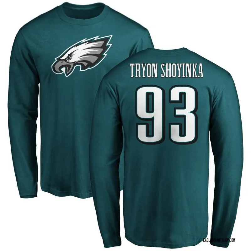 Joe Tryon-Shoyinka Philadelphia Eagles Youth Green Name & Number Logo Long Sleeve T-Shirt -