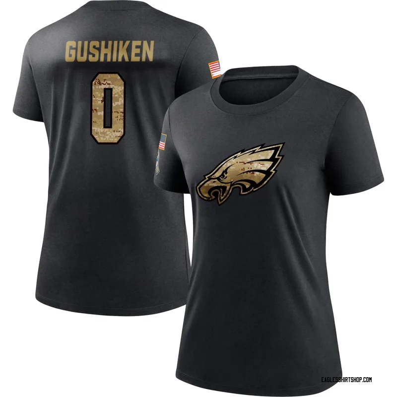 Kapena Gushiken Philadelphia Eagles Women's Black 2020 Salute To Service Performance T-Shirt