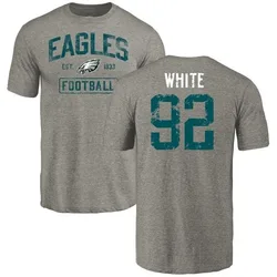 Reggie White Philadelphia Eagles Men's Gray Distressed Name & Number Tri-Blend T-Shirt