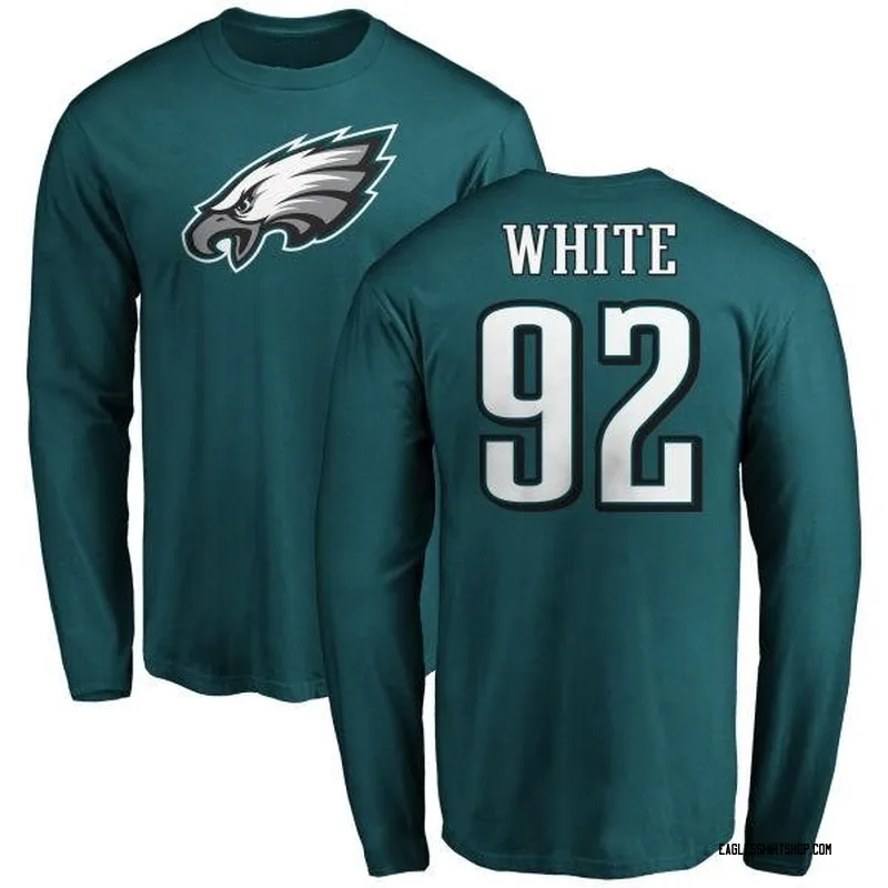 Reggie White Philadelphia Eagles Men's Green Any Name & Number Logo Long Sleeve T-Shirt -