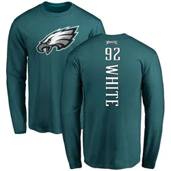 Reggie White Philadelphia Eagles Men's Green Backer Long Sleeve T-Shirt -