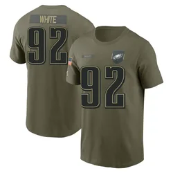 Reggie White Philadelphia Eagles Men's Olive 2025 Salute to Service Name & Number T-Shirt