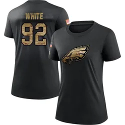 Reggie White Philadelphia Eagles Women's Black 2020 Salute To Service Performance T-Shirt