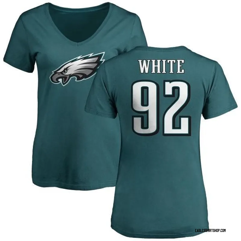 Reggie White Philadelphia Eagles Women's Green Any Name & Number Logo Slim Fit T-Shirt -