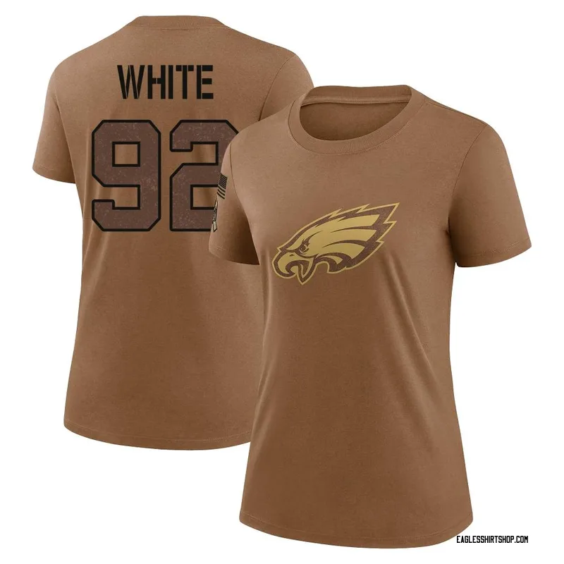 Reggie White Philadelphia Eagles Women's Legend Brown 2023 Salute To Service Performance T-Shirt