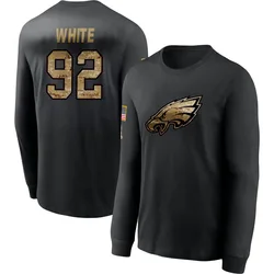 Reggie White Philadelphia Eagles Youth Black 2020 Salute To Service Sideline Performance Long Sleeve T-Shirt