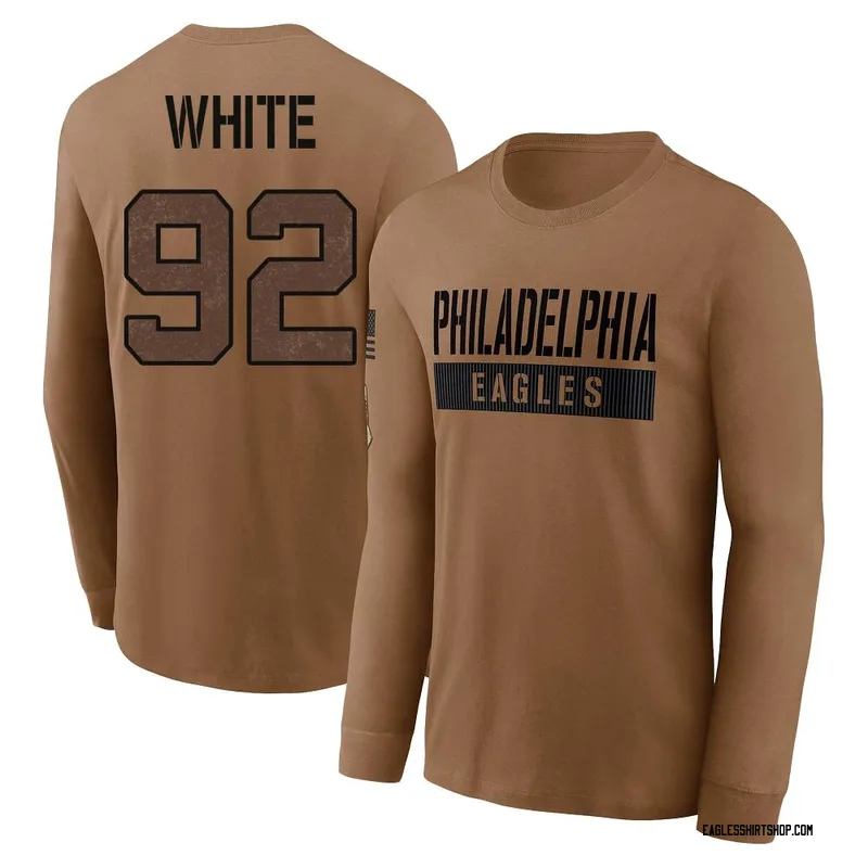 Reggie White Philadelphia Eagles Youth Brown 2023 Salute To Service Long Sleeve T-Shirt