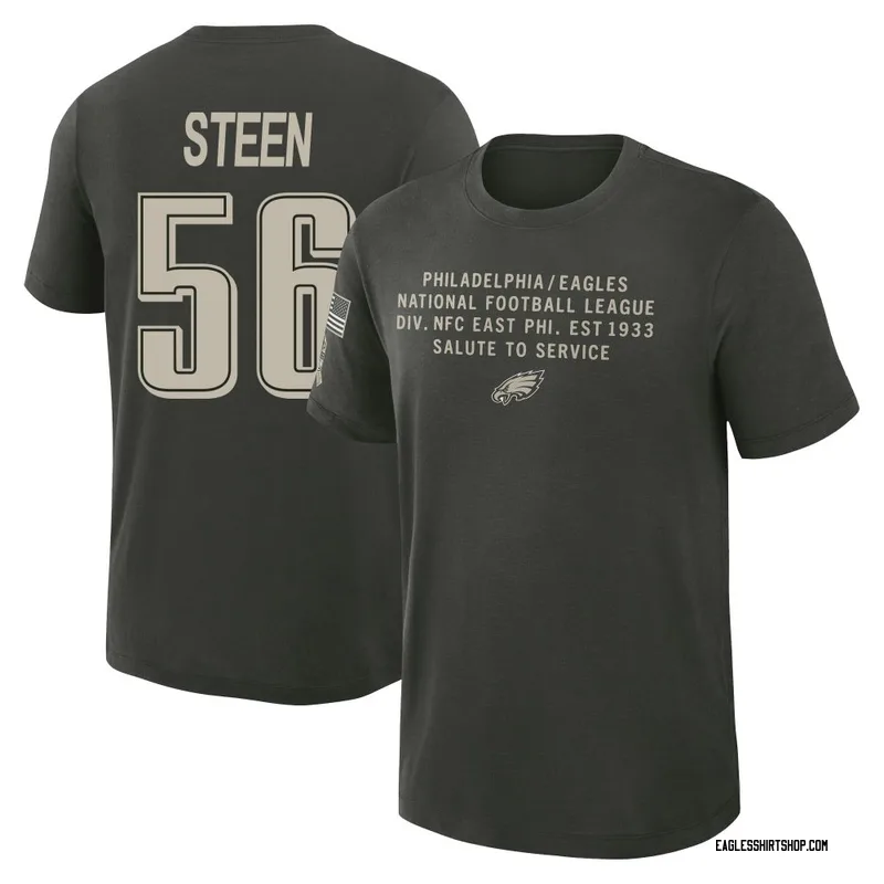 Tyler Steen Philadelphia Eagles Men's Dark/Green 2025 Salute to Service Sideline Slub T-Shirt